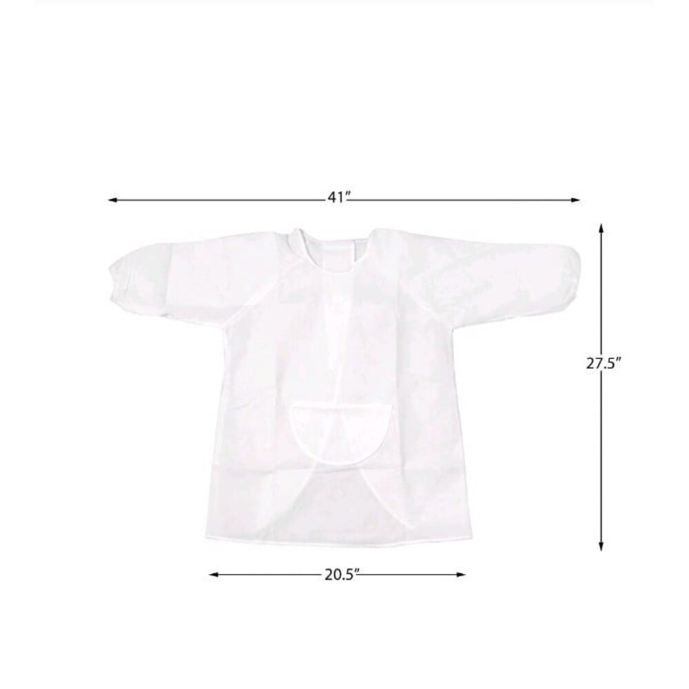 D'Arts Crafts Smock Tablier Kid's One Size White Painting Crafting Set of 2 - Picture 2 of 3